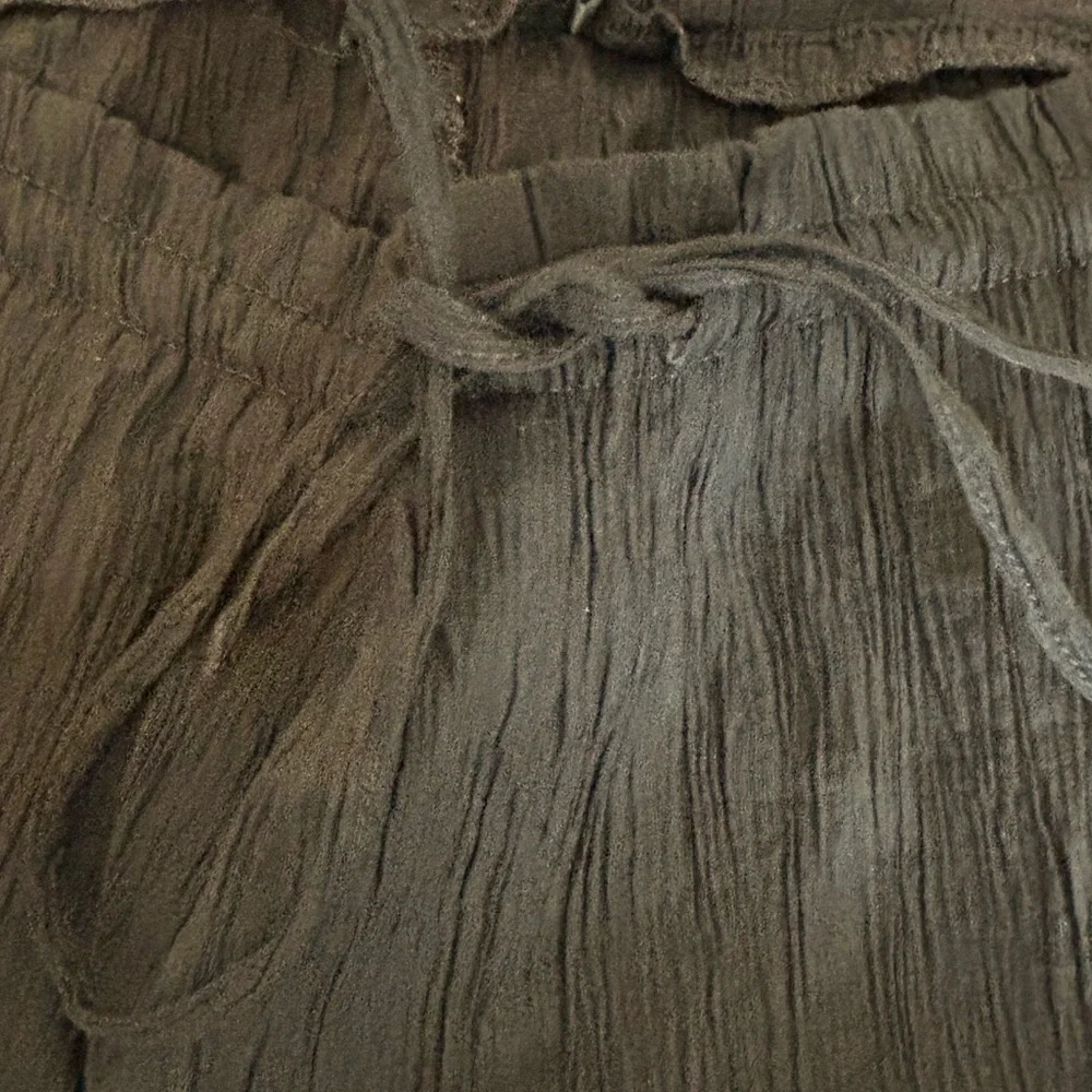 ZARA black textured pants with a drawstring - Picture 6 of 15